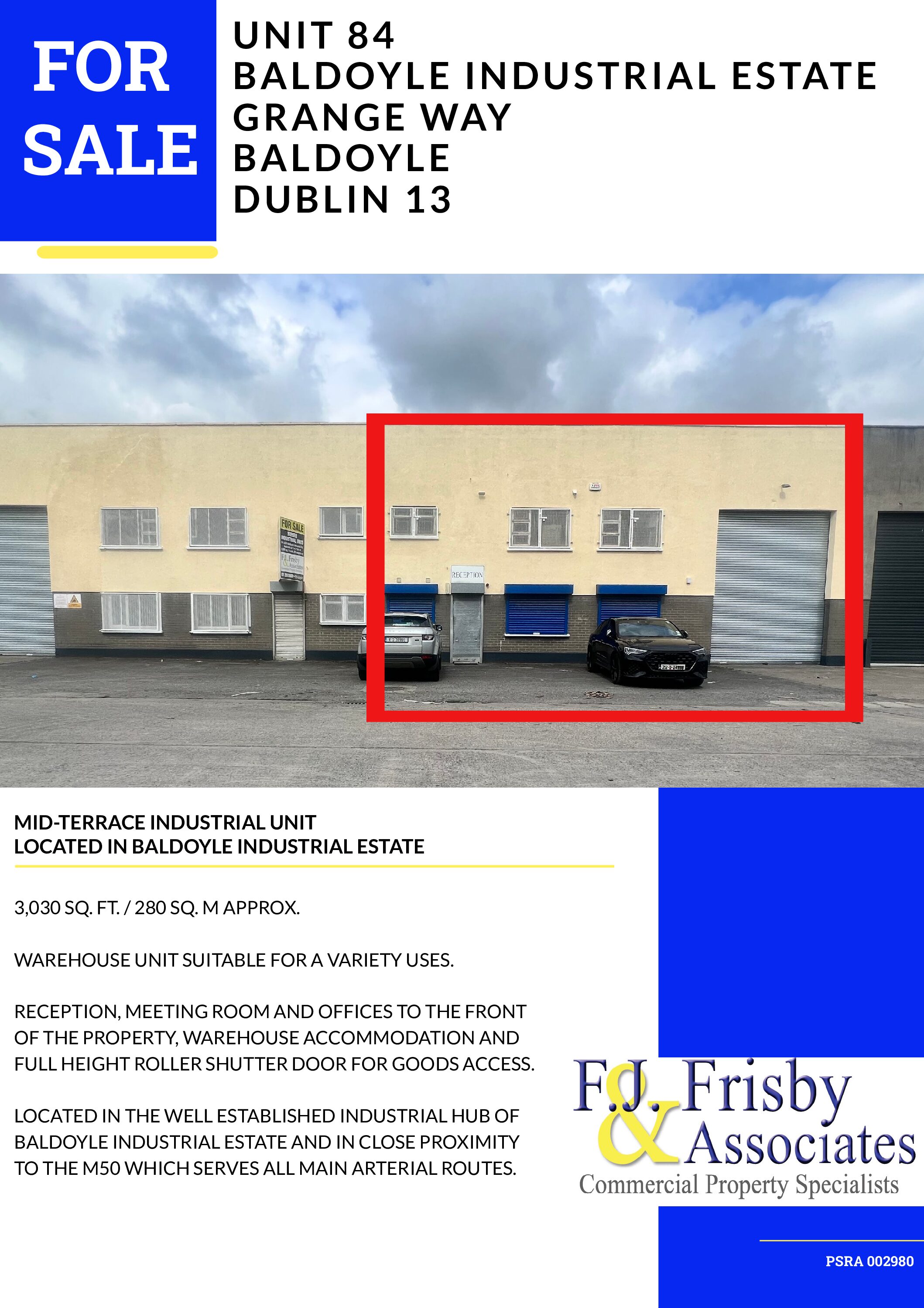 For Sale Unit 84 Baldoyle Industrial Estate, Grange Way, Baldoyle F