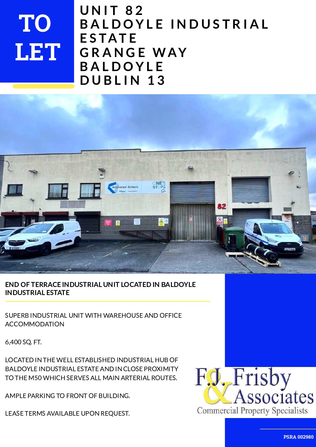 Brochure To Let Unit 82 Baldoyle Industrial Estate F J Frisby